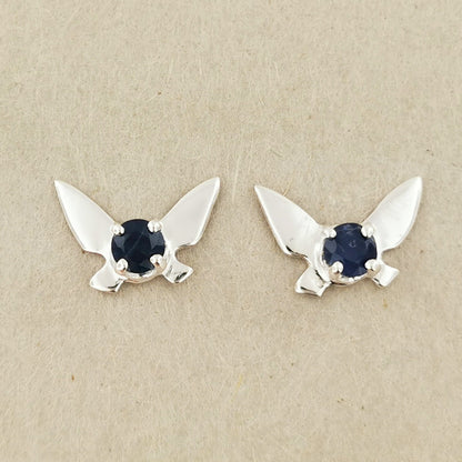 Legend of Zelda Navi Fairy Earrings in Sterling Silver with Sapphire - Le Dragon Argenté - Bestseller - gemstone earrings - fairy earrings