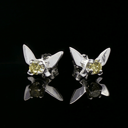 Legend of Zelda Navi Fairy Earrings in Sterling Silver with august birthstone - Le Dragon Argenté - Bestseller - gemstone earrings - fairy earrings