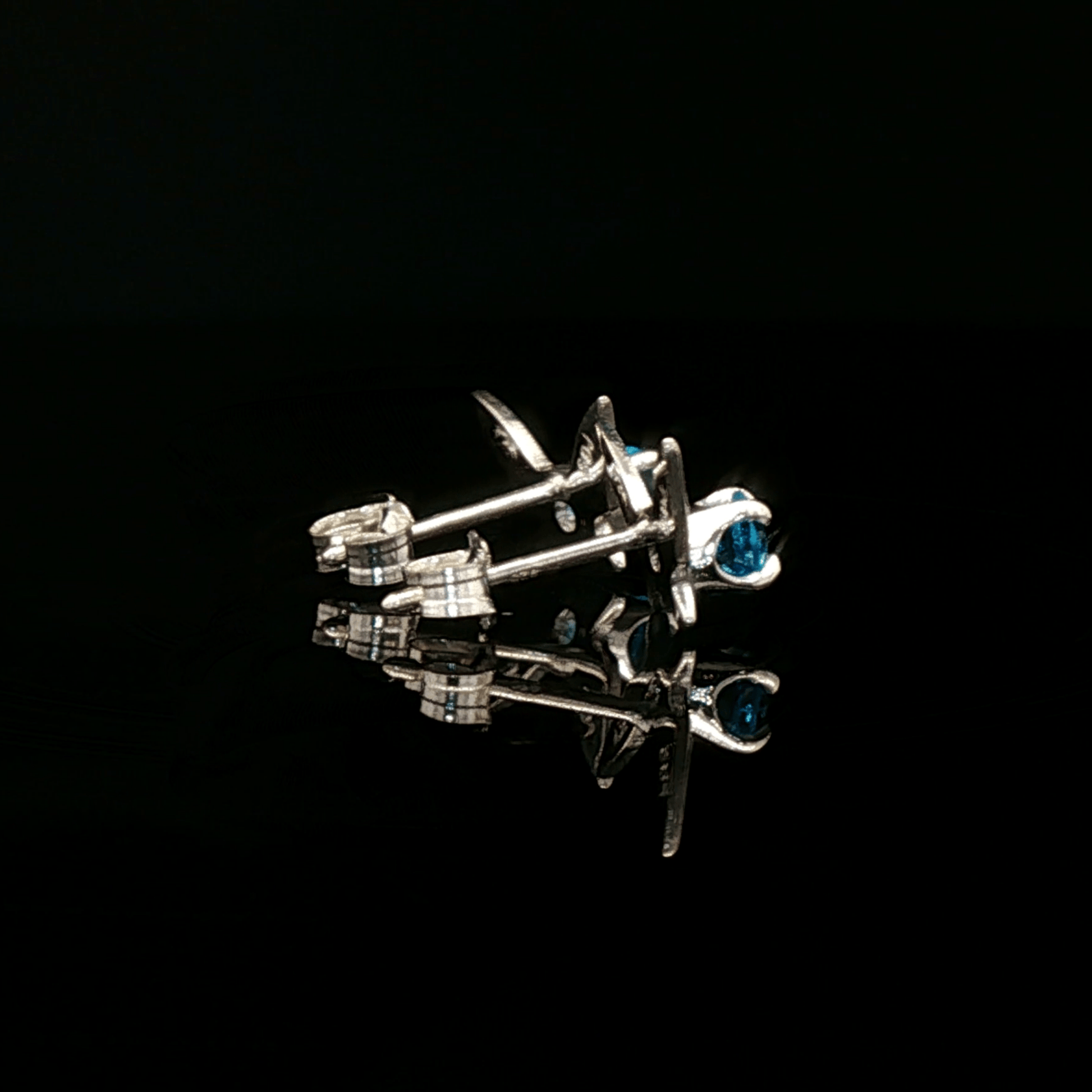 Legend of Zelda Navi Fairy Earrings in Sterling Silver with December CZ - Le Dragon Argenté - Bestseller - birthstone earrings - fairy earrings