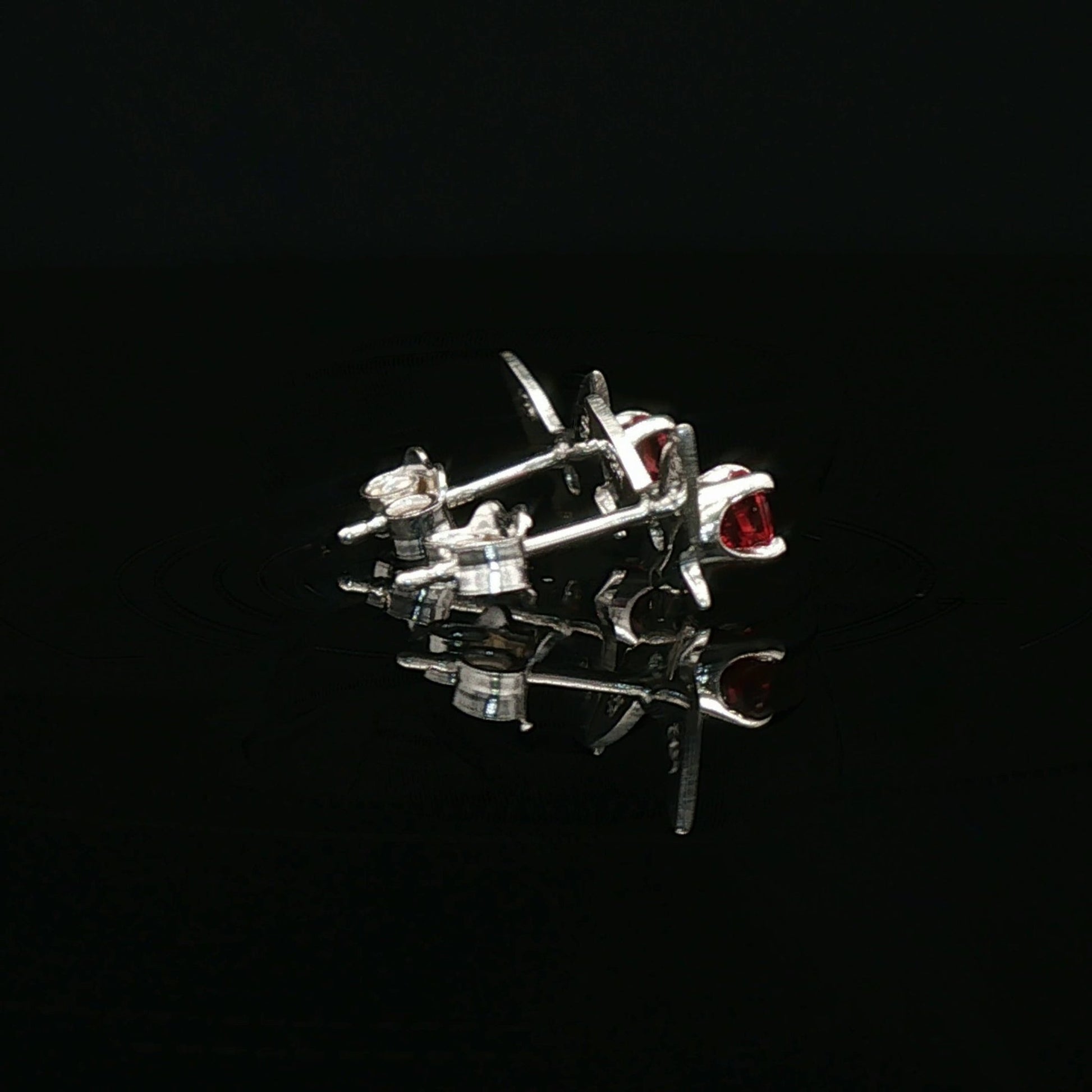 Legend of Zelda Navi Fairy Earrings in Sterling Silver with July CZ - Le Dragon Argenté - Bestseller - birthstone earrings - fairy earrings