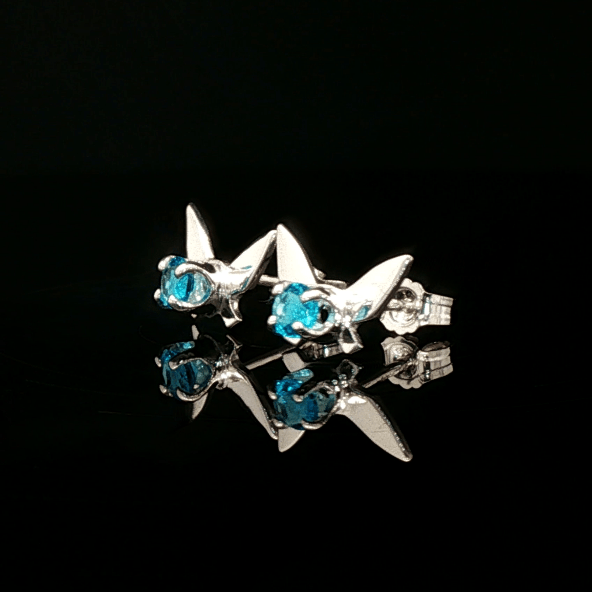 Legend of Zelda Navi Fairy Earrings in Sterling Silver with December CZ - Le Dragon Argenté - Bestseller - birthstone earrings - fairy earrings