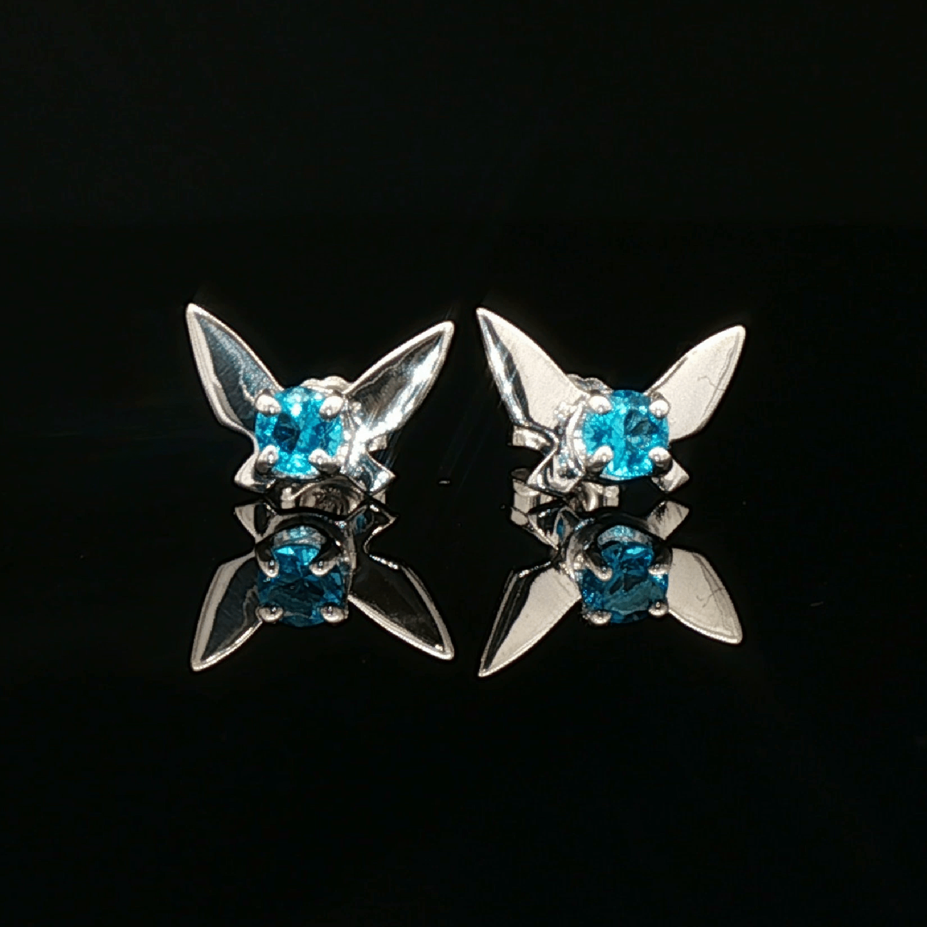 Legend of Zelda Navi Fairy Earrings in Sterling Silver with December CZ - Le Dragon Argenté - Bestseller - birthstone earrings - fairy earrings