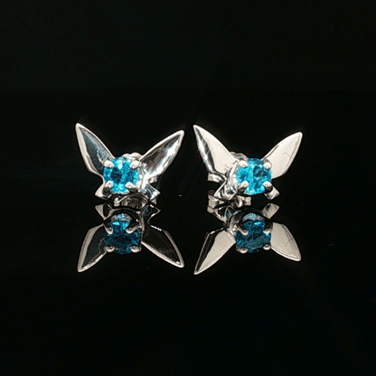 Legend of Zelda Navi Fairy Earrings in Sterling Silver with December CZ - Le Dragon Argenté - Bestseller - birthstone earrings - fairy earrings