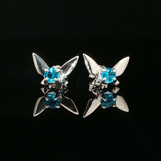 Legend of Zelda Navi Fairy Earrings in Sterling Silver with December CZ - Le Dragon Argenté - Bestseller - birthstone earrings - fairy earrings