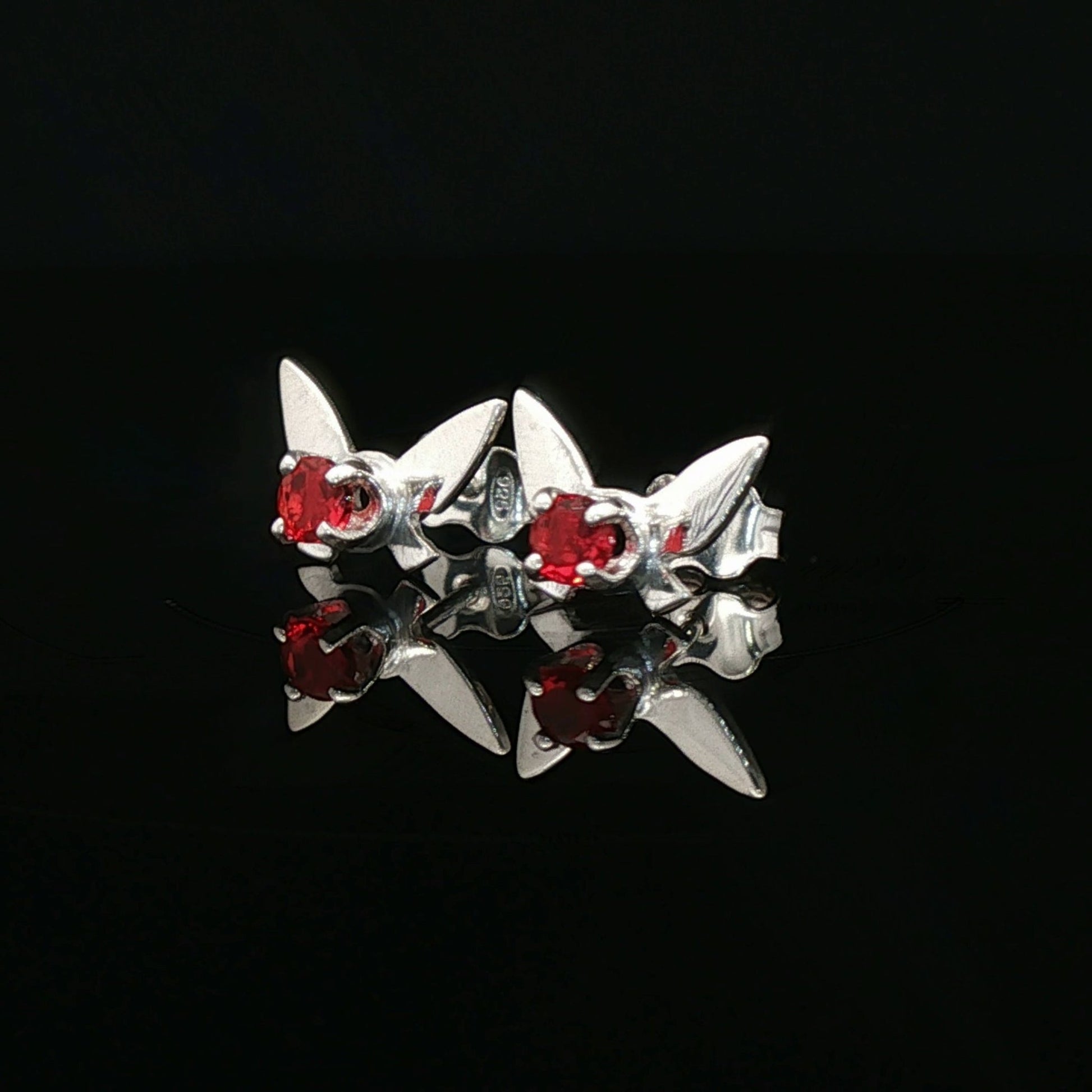 Legend of Zelda Navi Fairy Earrings in Sterling Silver with July CZ - Le Dragon Argenté - Bestseller - birthstone earrings - fairy earrings