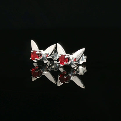 Legend of Zelda Navi Fairy Earrings in Sterling Silver with July CZ - Le Dragon Argenté - Bestseller - birthstone earrings - fairy earrings