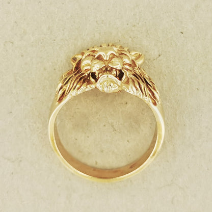 Classic Lion Ring in Antique Bronze, Vintage Design Lion Ring, Retro Lion Ring, Mid-Century Lion Ring, Lion Signet Ring, Bronze Lion Jewelry, Vintage Bronze Ring, 3D Bronze Ring, Antique Bronze Animal Jewellery, Classic Lion Ring