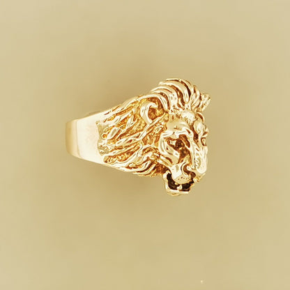 Classic Lion Ring in Antique Bronze, Vintage Design Lion Ring, Retro Lion Ring, Mid-Century Lion Ring, Lion Signet Ring, Bronze Lion Jewelry, Vintage Bronze Ring, 3D Bronze Ring, Antique Bronze Animal Jewellery, Classic Lion Ring