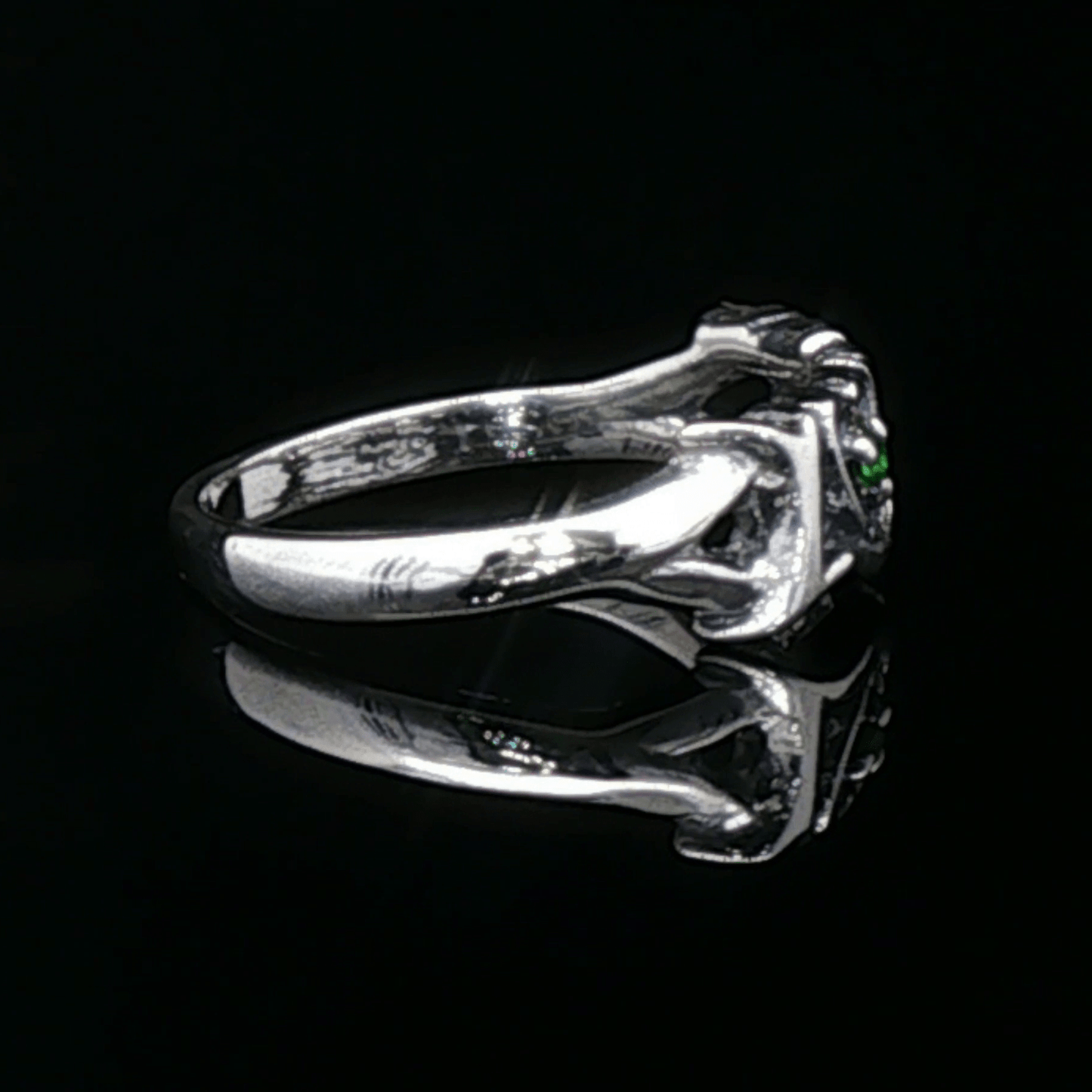 Love Ring in Sterling Silver with Gemstone Heart - Le Dragon Argenté