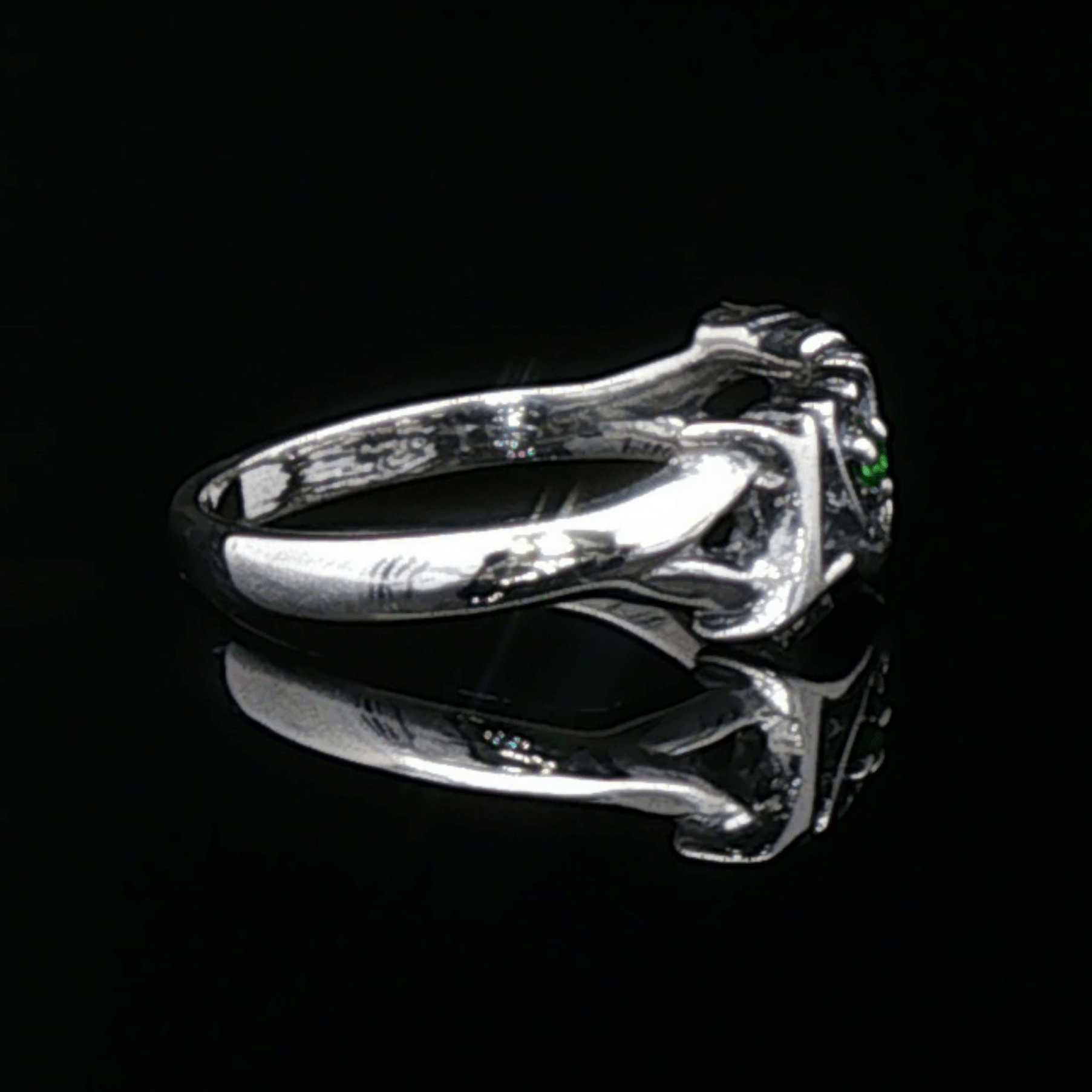 Love Ring in Sterling Silver with Gemstone Heart - Le Dragon Argenté