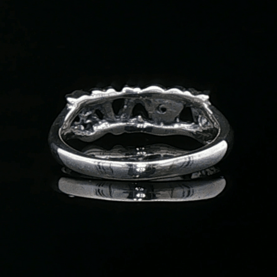 Love Ring in Sterling Silver with Gemstone Heart - Le Dragon Argenté