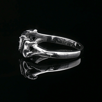 Love Ring in Sterling Silver with Gemstone Heart - Le Dragon Argenté
