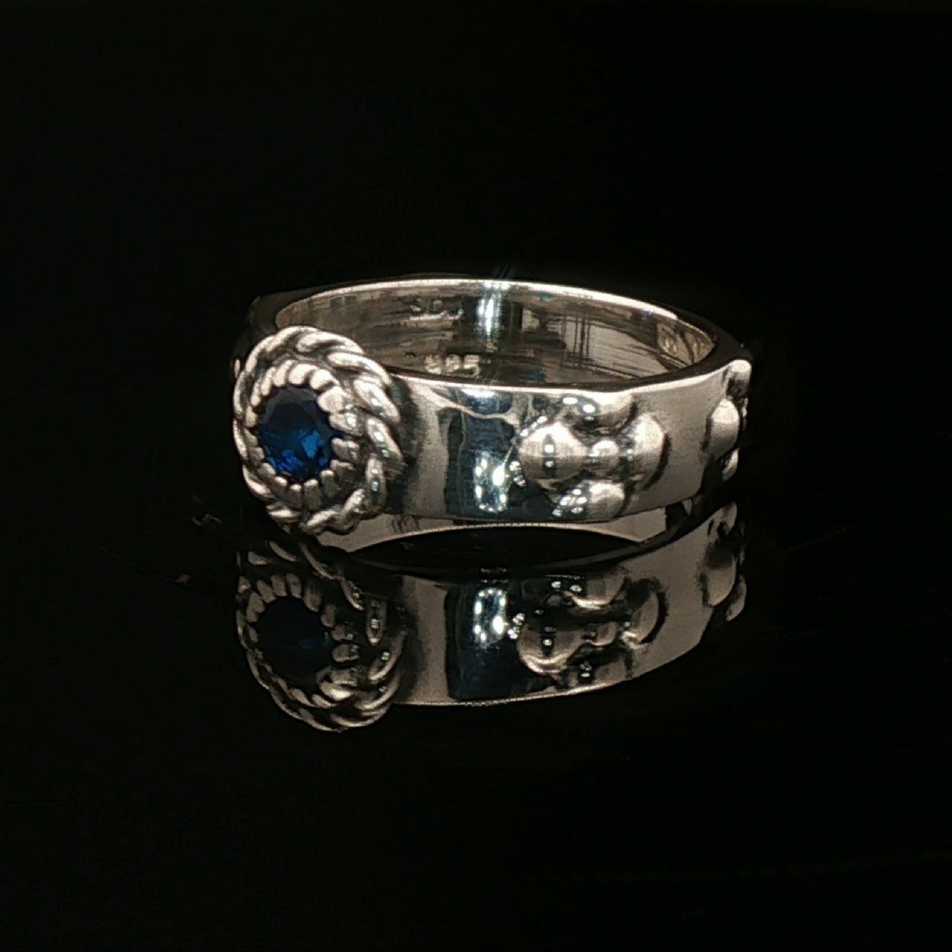 Matching Howl and Sophie Ring Set in Sterling Silver with Faceted Imitation Gemstones - Le Dragon Argenté
