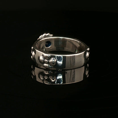 Matching Howl and Sophie Ring Set in Sterling Silver with Faceted Imitation Gemstones - Le Dragon Argenté
