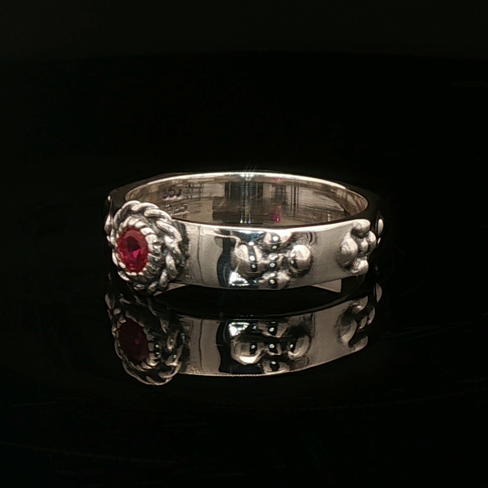 Matching Howl and Sophie Ring Set in Sterling Silver with Faceted Imitation Gemstones - Le Dragon Argenté