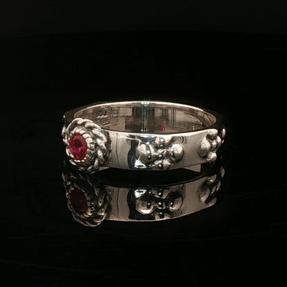 Matching Howl and Sophie Ring Set in Sterling Silver with Faceted Imitation Gemstones - Le Dragon Argenté