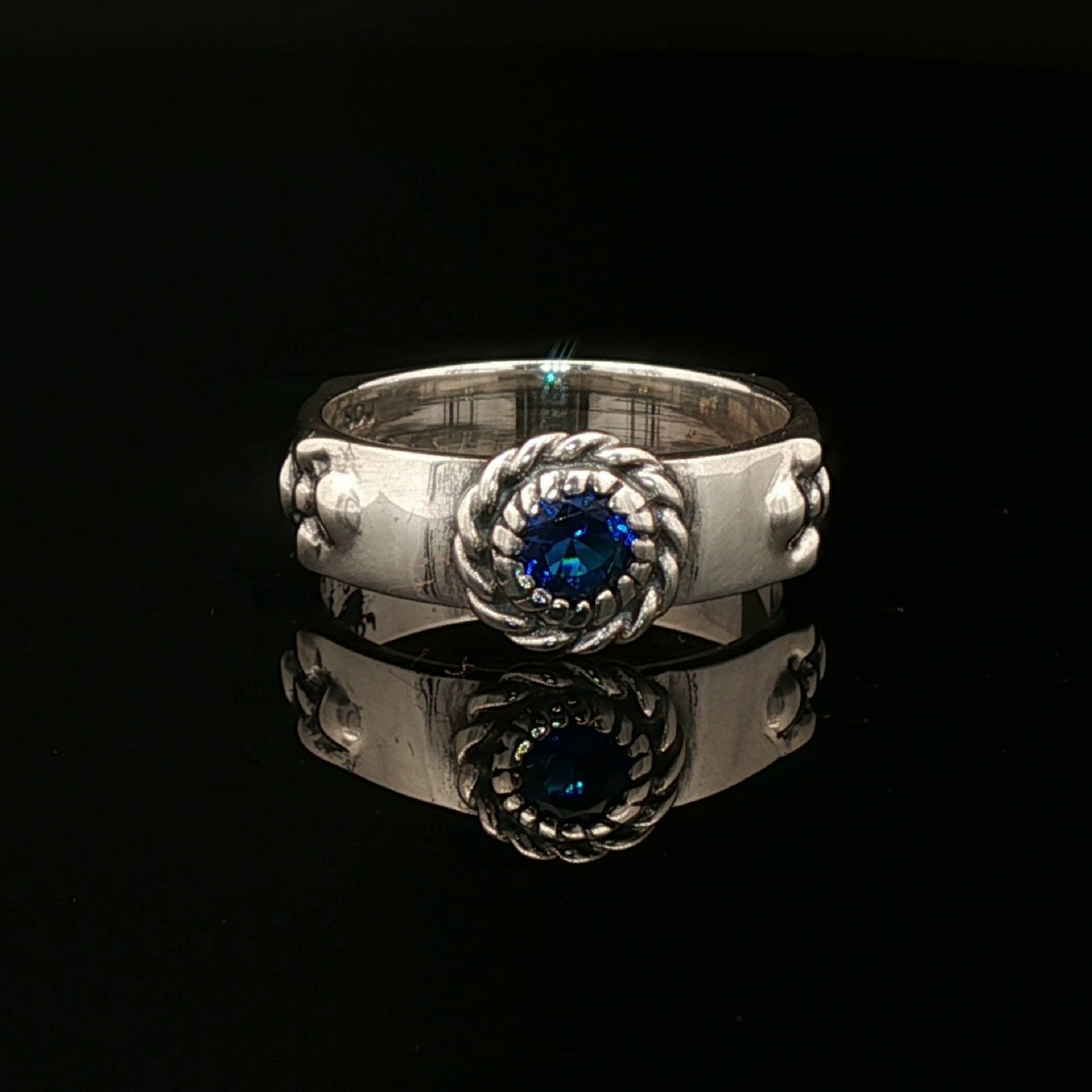 Matching Howl and Sophie Ring Set in Sterling Silver with Faceted Imitation Gemstones - Le Dragon Argenté