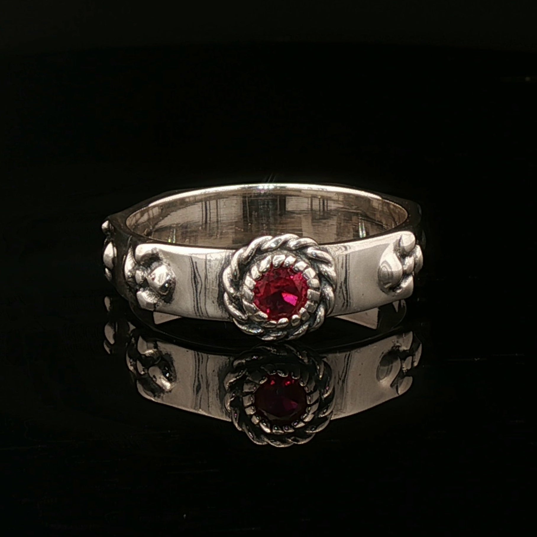 Matching Howl and Sophie Ring Set in Sterling Silver with Faceted Imitation Gemstones - Le Dragon Argenté