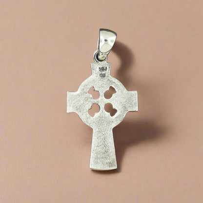 Medium Celtic Cross in Sterling Silver or Antique Bronze - Le Dragon Argenté