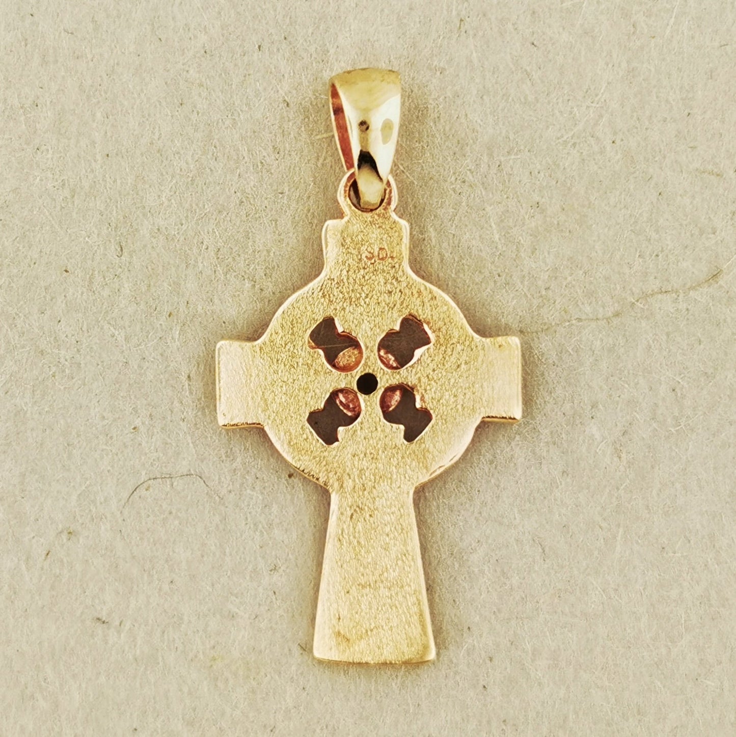 Medium Celtic Cross Pendant with Gemstone in Sterling Silver or Antique Bronze - Le Dragon Argenté