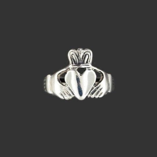 Medium Claddagh Ring in Sterling Silver or Antique Bronze - Le Dragon Argenté