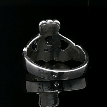 Medium Claddagh Ring in Sterling Silver or Antique Bronze - Le Dragon Argenté
