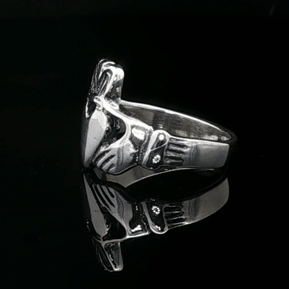 Medium Claddagh Ring in Sterling Silver or Antique Bronze - Le Dragon Argenté