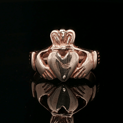 Medium Claddagh Ring in Sterling Silver or Antique Bronze - Le Dragon Argenté