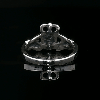 Medium Curled Crown Claddagh Ring in Sterling Silver or Antique Bronze - Le Dragon Argenté