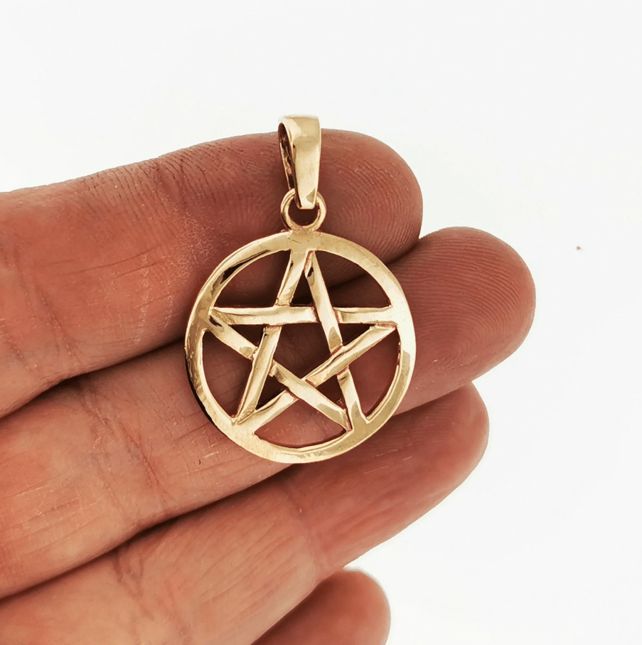 Medium Pentacle Pendant in Sterling Silver or Antique Bronze - Le Dragon Argenté