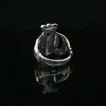 Mens Large Claddagh Ring in Sterling Silver - Le Dragon Argenté