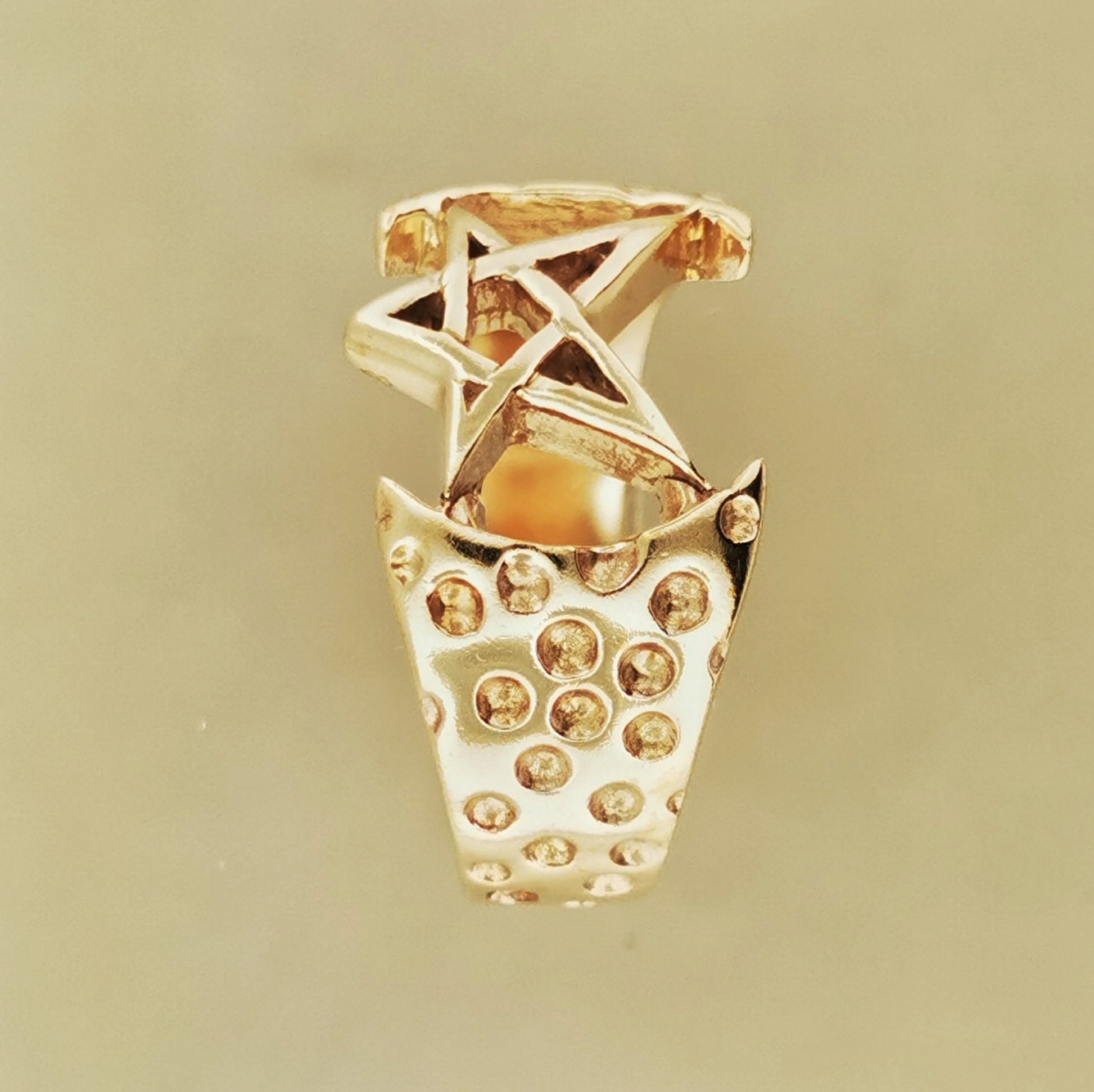 Mens Large Pentagram Ring in Sterling Silver or Antique Bronze - Le Dragon Argenté