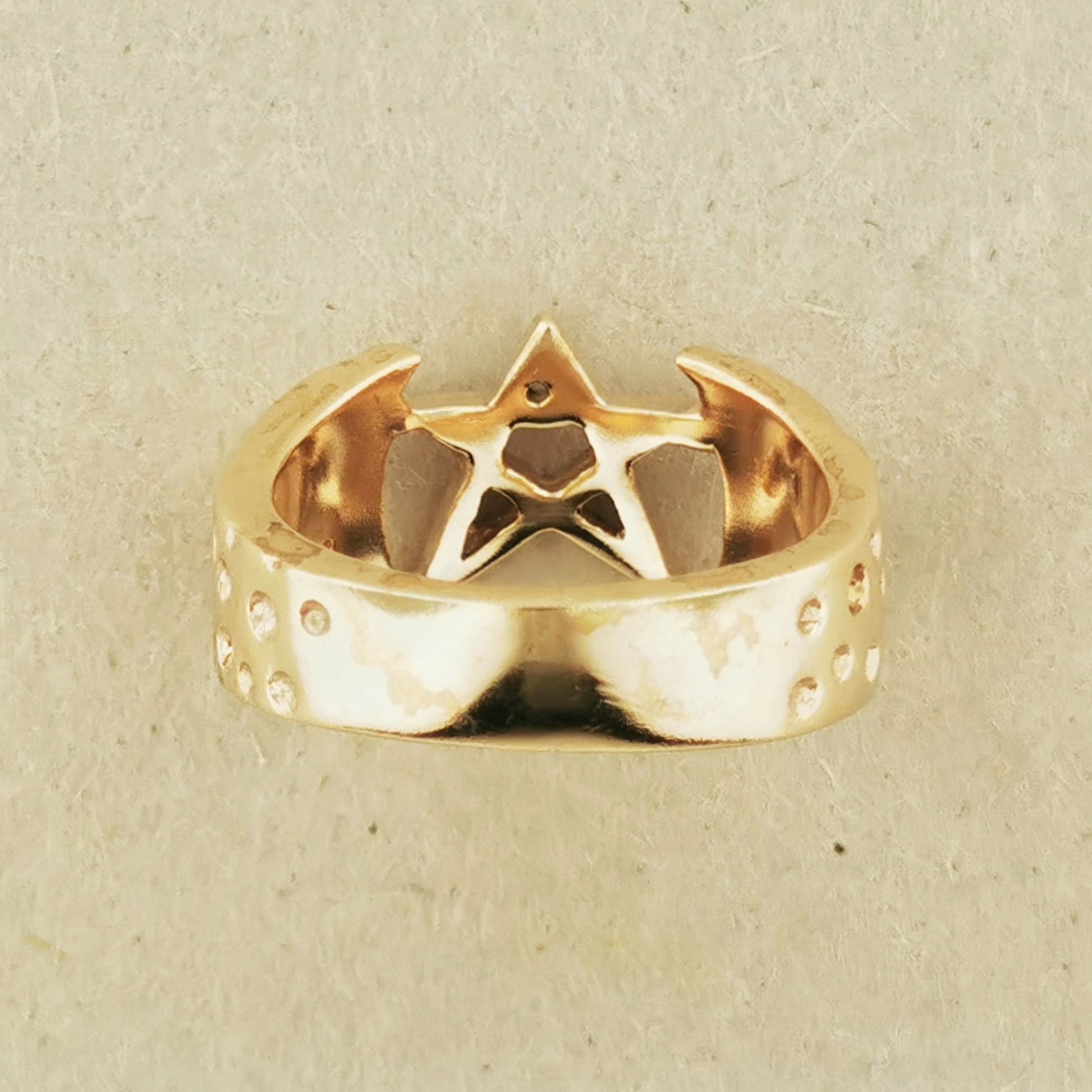 Mens Large Pentagram Ring in Sterling Silver or Antique Bronze - Le Dragon Argenté
