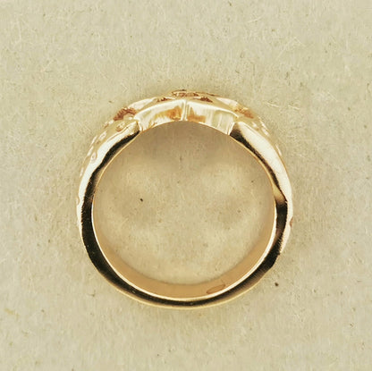 Mens Large Pentagram Ring in Sterling Silver or Antique Bronze - Le Dragon Argenté