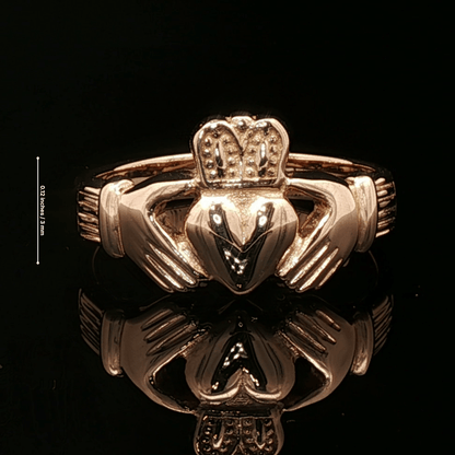 Mens Thick Claddagh Ring in Antique Bronze - Le Dragon Argenté