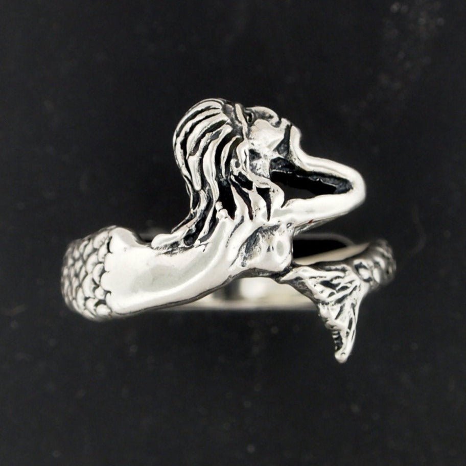 Mermaid Ring in Sterling Silver or Antique Bronze - Le Dragon Argenté