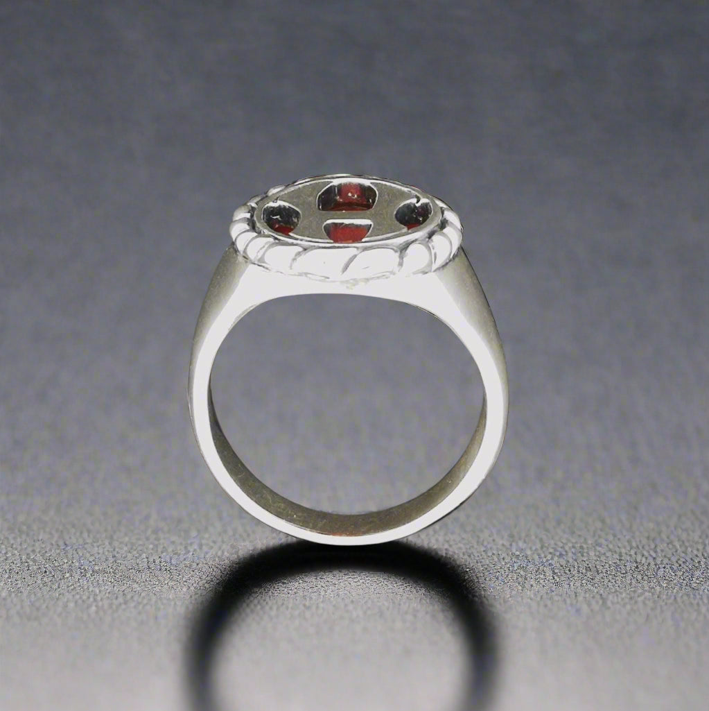 Mighty Hercules Ring in Sterling Silver With Carnelian - Le Dragon Argenté - 1960s Hercules Ring - 925 Hercules Ring - geek ring