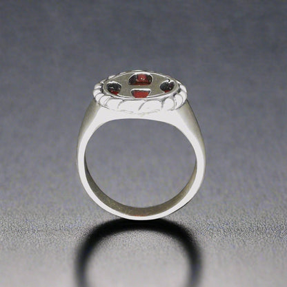 Mighty Hercules Ring in Sterling Silver With Carnelian - Le Dragon Argenté - 1960s Hercules Ring - 925 Hercules Ring - geek ring