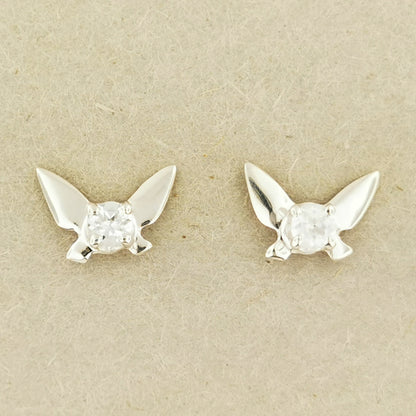 Legend of Zelda Navi Fairy Earrings in Sterling Silver, legend of zelda earrings, legend of zelda navi gemstone stud earrings, silver navi earrings, geeky gift for her, gamer girl jewelry, gamer girl jewellery, gamer girl earrings, silver fairy earrings, legend of zelda earrings, silver birthstone earrings, video game earrings, silver geek jewellery, silver geek jewelry