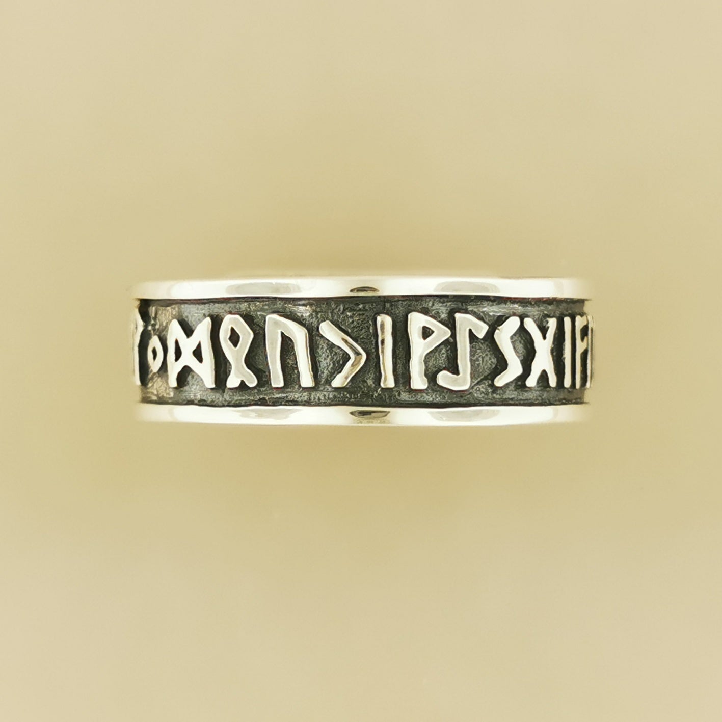 Norse Rune Band in Sterling Silver or Antique Bronze - Le Dragon Argenté