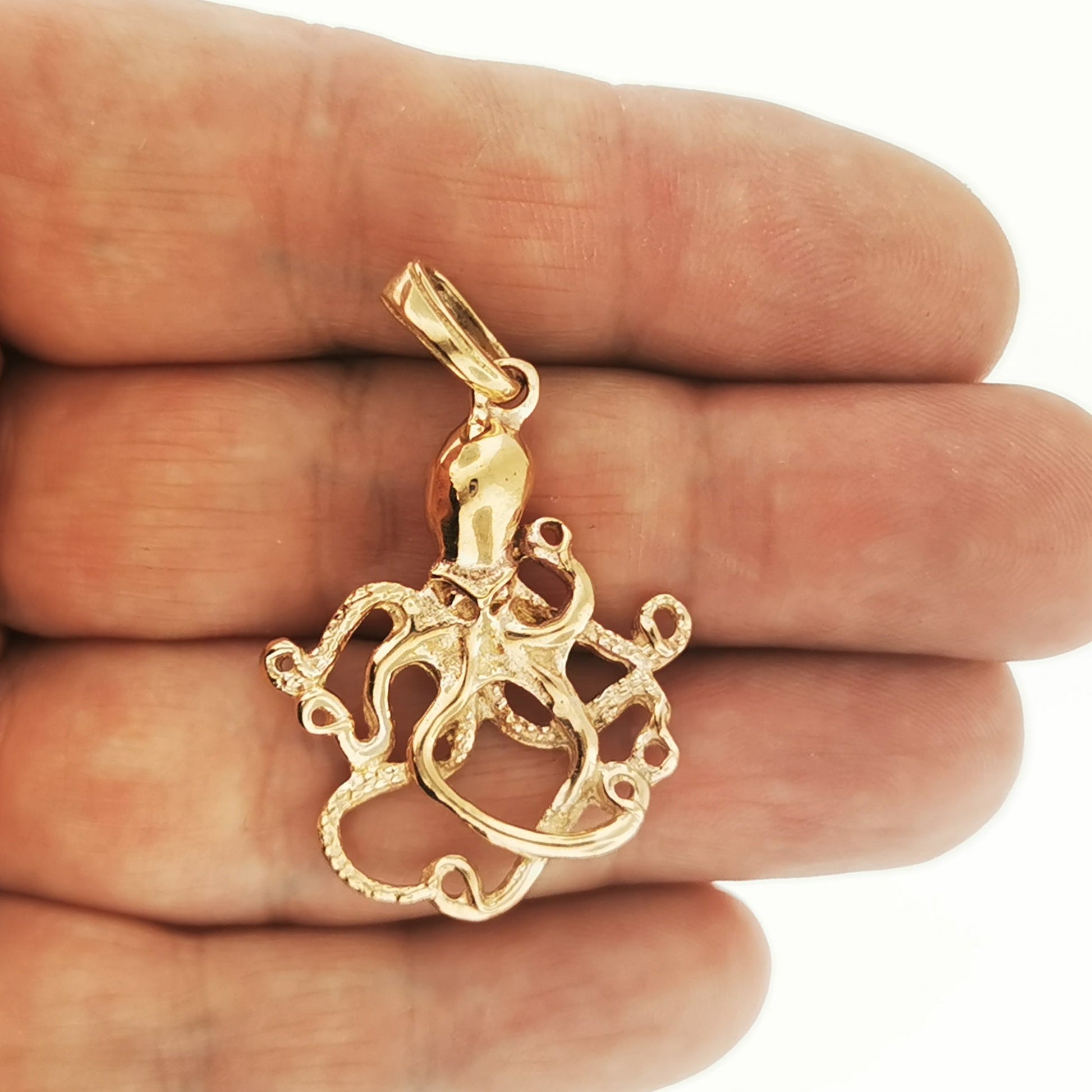 Octopus Pendant in Sterling Silver or Antique Bronze - Le Dragon Argenté