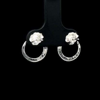 Ouroboros Stud Earrings in Sterling Silver by Le Dragon Argenté – symbolic serpent design representing infinity, rebirth, and ancient myth in a sleek, handcrafted style.