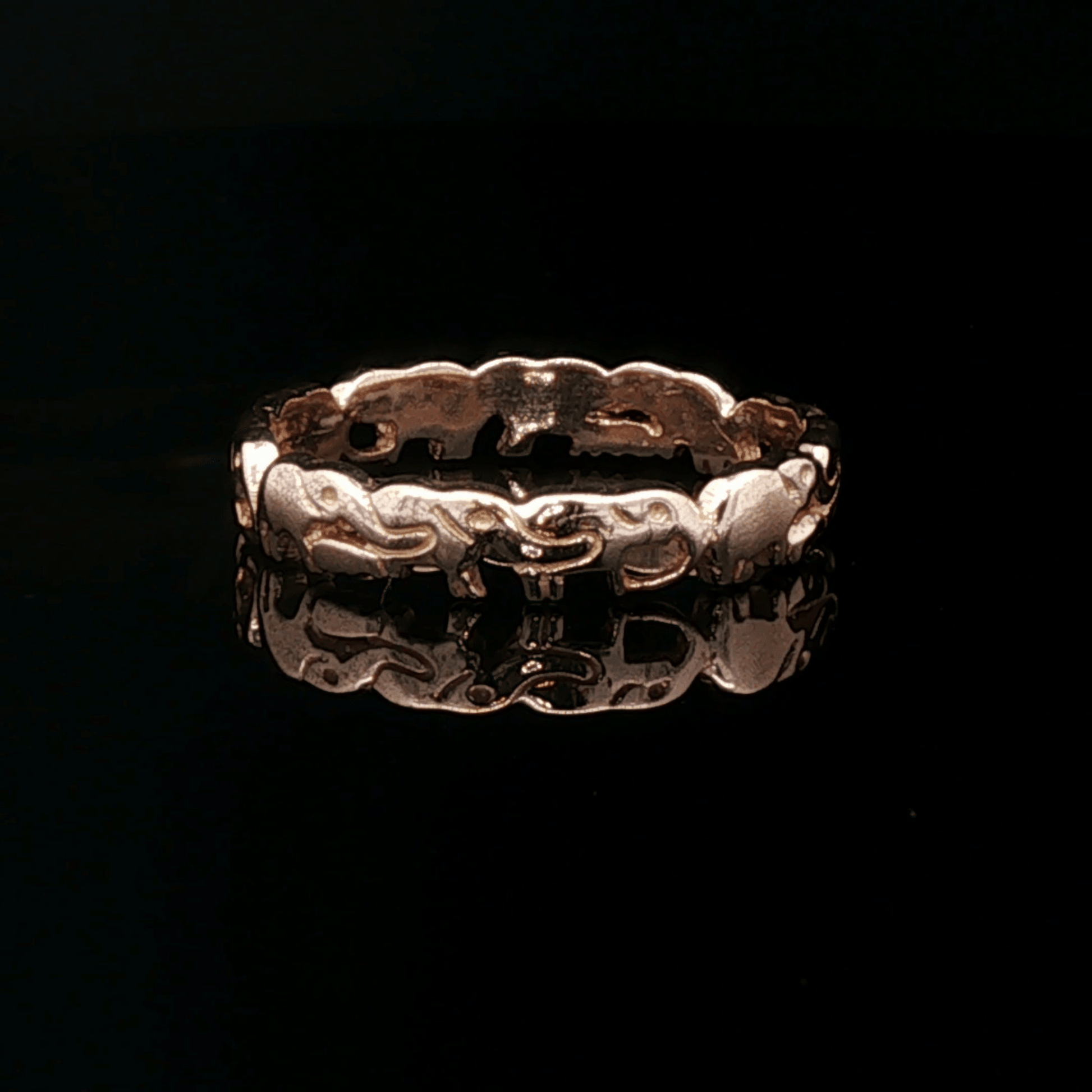 Parading Elephant Ring in  Antique Bronze - Le Dragon Argenté