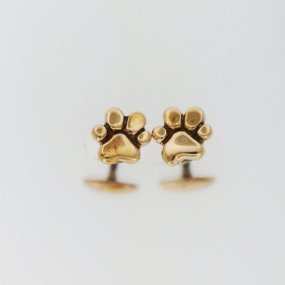 Paw Print Cufflinks in Antique Bronze - Le Dragon Argenté