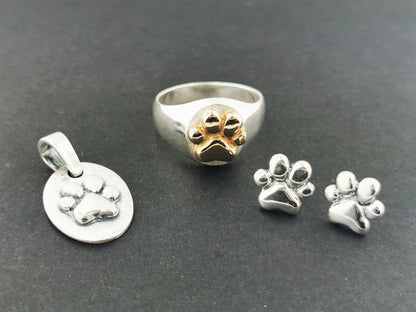 Paw Print Jewellery Set in Sterling Silver - Le Dragon Argenté