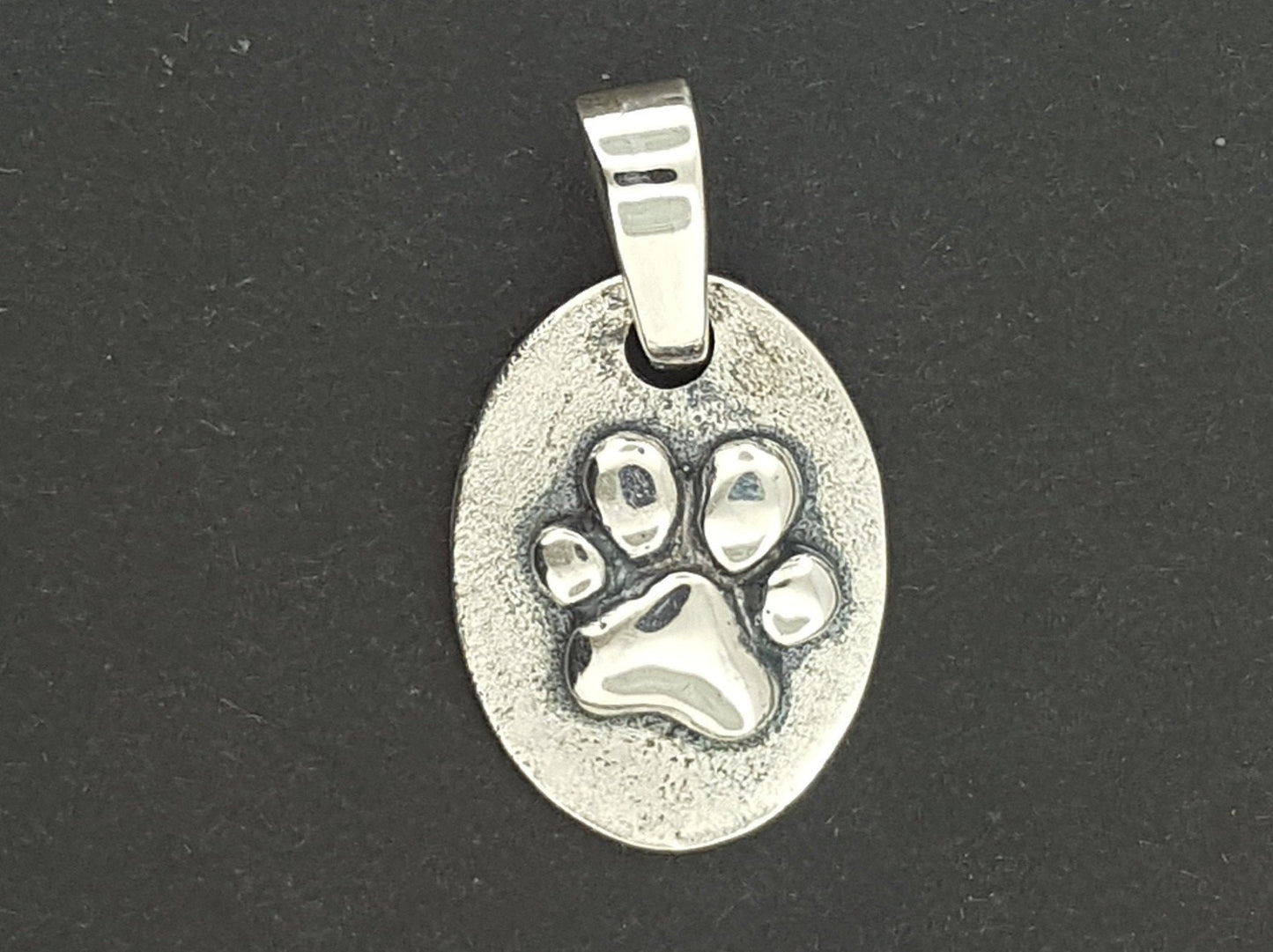 Paw Print Medallion in Sterling Silver or Antique Bronze - Le Dragon Argenté