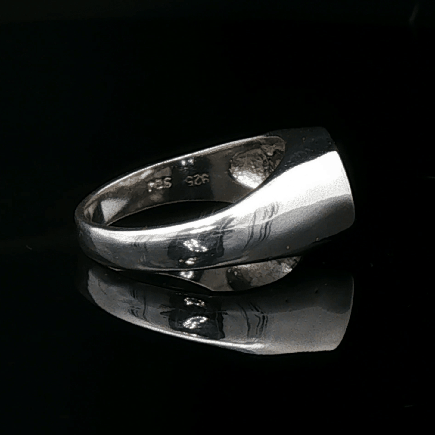 Peace Sign Signet Ring in Sterling Silver by Le Dragon Argenté