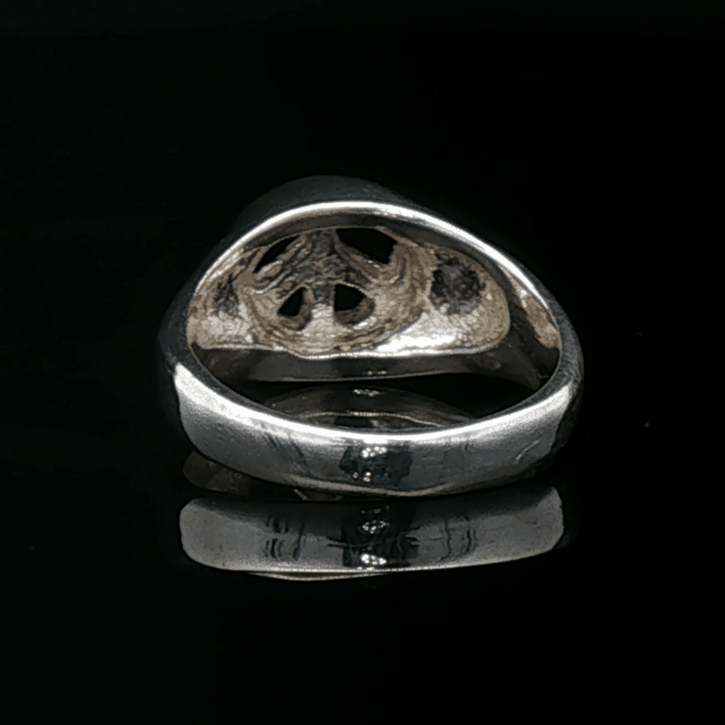 Peace Sign Signet Ring in Sterling Silver by Le Dragon Argenté