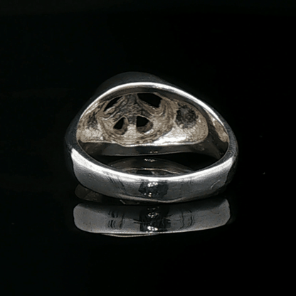 Peace Sign Signet Ring in Sterling Silver by Le Dragon Argenté