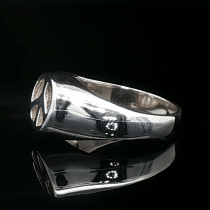 Peace Sign Signet Ring in Sterling Silver by Le Dragon Argenté